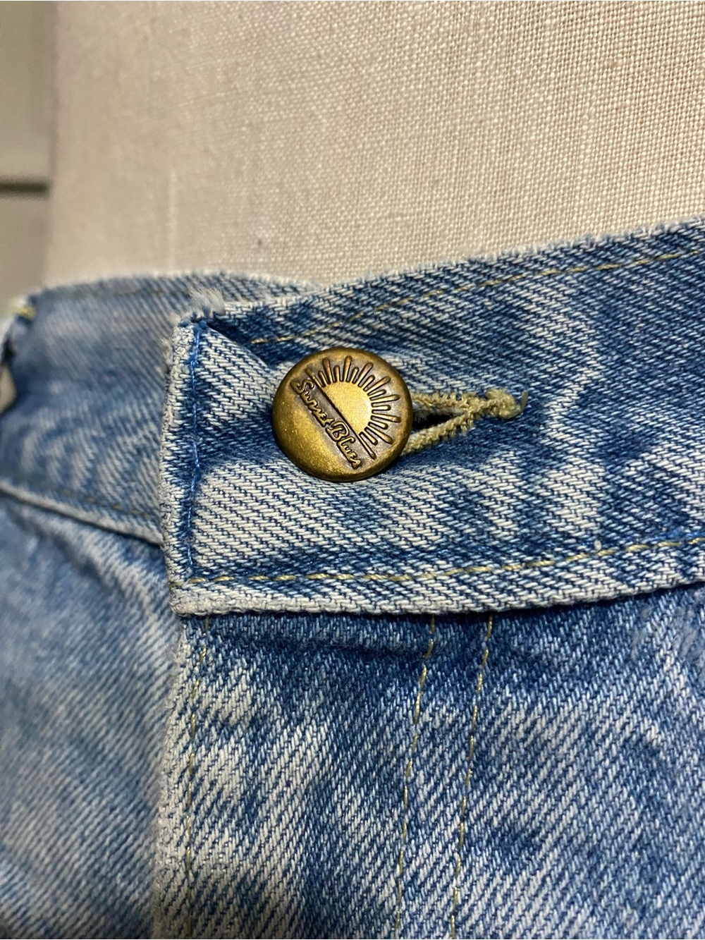 Vintage 80s Sunset Blues Light Wash Cotton Yolk Jeans 30 x 28 Normcore Americana - Picture 3 of 12